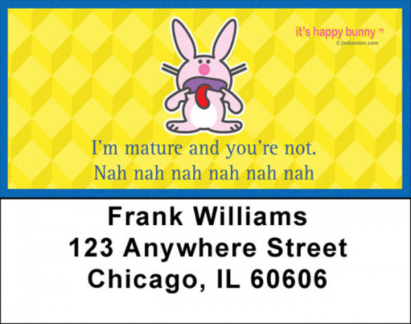 Its Happy Bunny Insults Address Labels