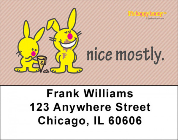It&#039;s Happy Bunny Nice Mostly Address Labels