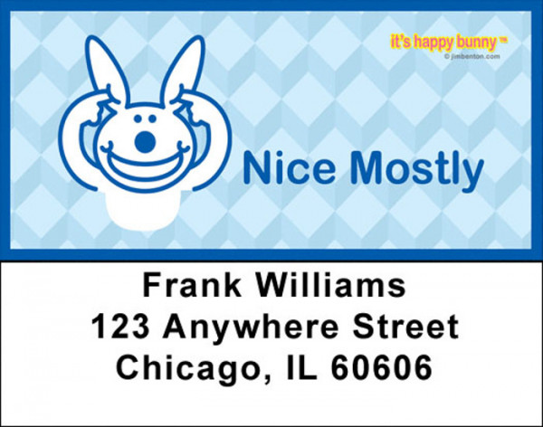 It's Happy Bunny Nice Mostly Address Labels