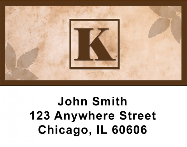 Simplistic Monogram K Address Labels