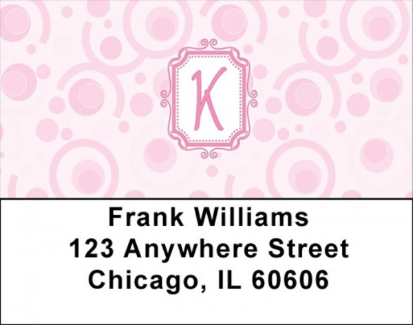 Bubbly Monogram K Address Labels