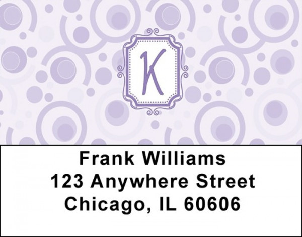Bubbly Monogram K Address Labels