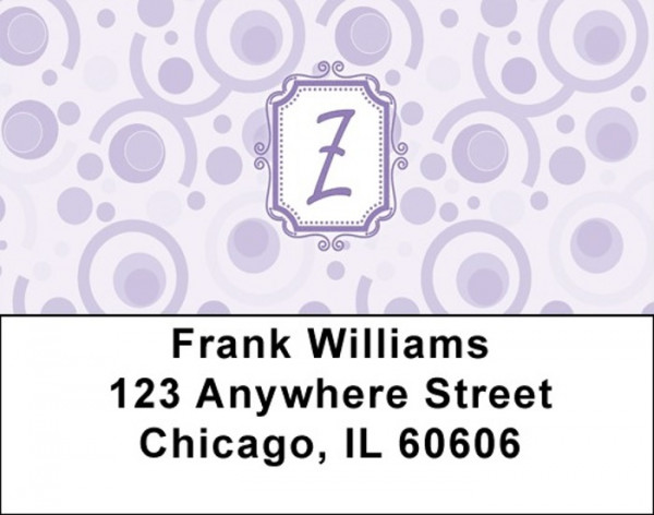 Bubbly Monogram Z Address Labels