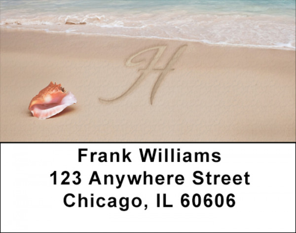 Sand Written Monogram H Address Labels