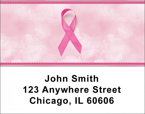 Pink Support Ribbon Address Labels