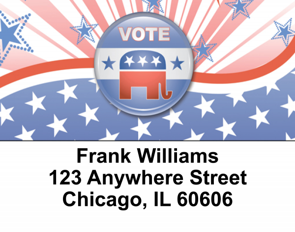Republican Stars and Stripes Address Labels