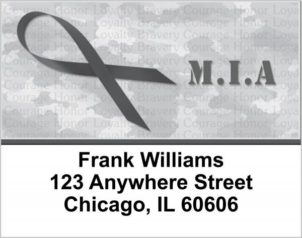 MIA Remembrance Ribbon Address Labels