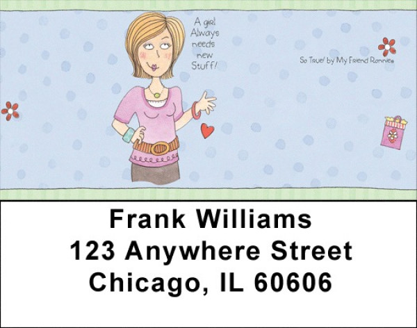 Shopping Address Labels by My Friend Ronnie
