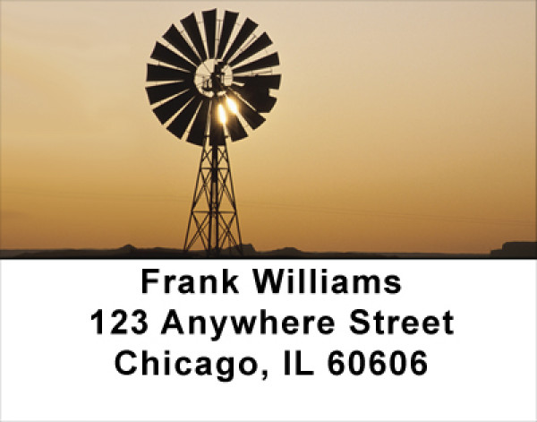 Windmills On Western Plains Address Labels