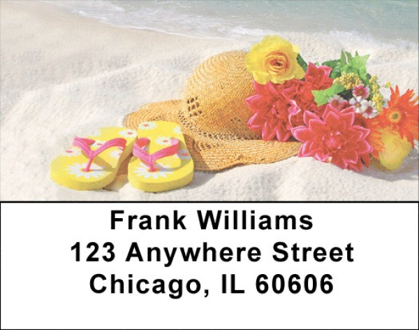 Flowers On The Beach Labels