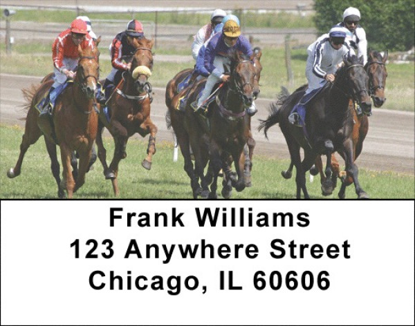 At The Track Horse Racing Address Labels