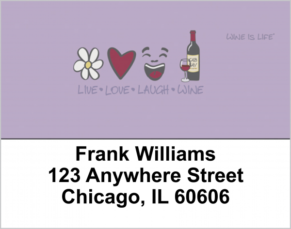 Live, Love, Laugh, Wine Is Life Address Labels | LBWIL-05