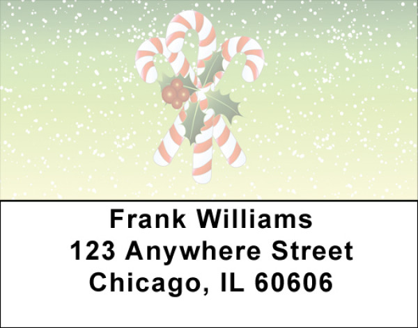 Christmas Candy Canes Address Labels