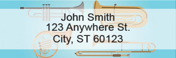 Musical Instruments Rectangle Address Labels