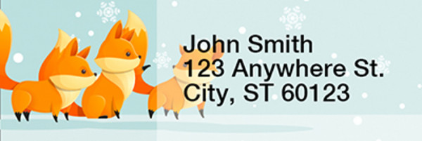 Playful Foxes Rectangle Address Labels