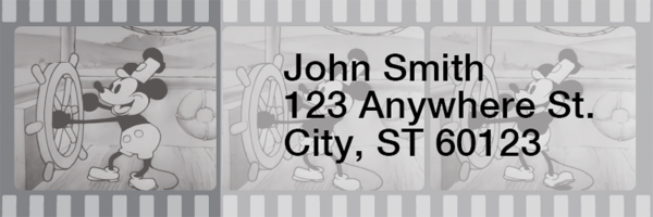 Steamboat Willie Filmstrip Address Labels  | LRSBW-03