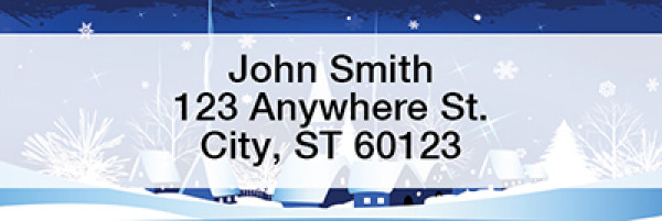 Santa`s Blue Christmas Rectangle Address Labels