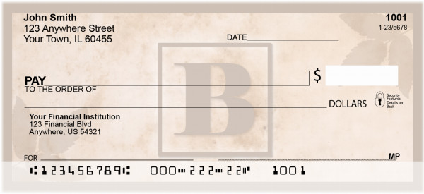Simplistic Monogram 'B' Personal Checks