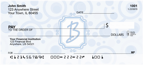 Bubbly Monogram B Personal Checks