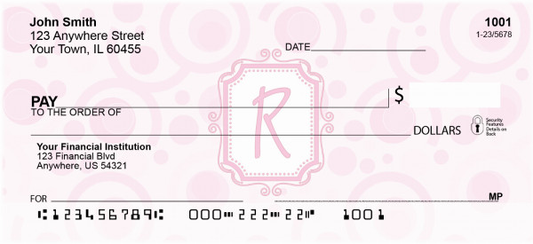 Bubbly Monogram R Personal Checks | MONO-05R