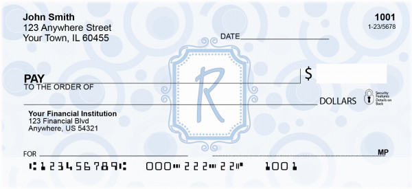 Bubbly Monogram R Personal Checks