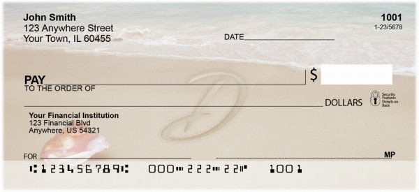 Sand Written Monogram 'D' Personal Checks