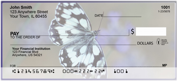 Lavender Blue Butterfly Personal Checks