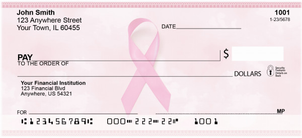 Pink Support Ribbon Personal Checks | OPC-01