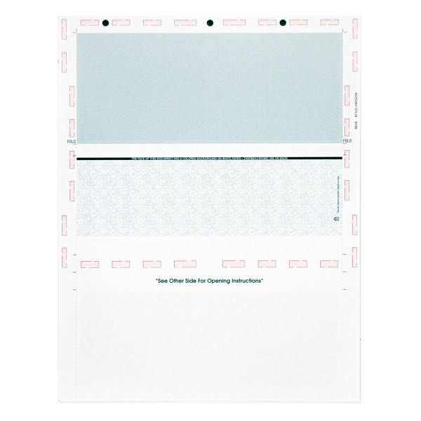 Teal Marble Pressure Seal Middle Check, 8.5 X 11 Z-Fold | PSM11-TM