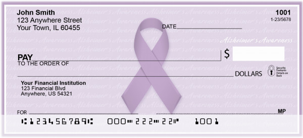 Alzheimer's Awareness Ribbon Personal Checks | RIB-05