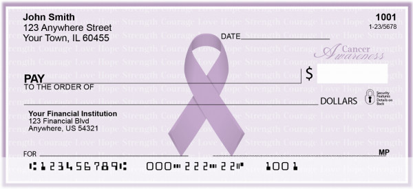 Cancer Awareness Ribbon Personal Checks
