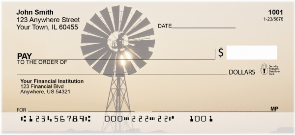 Windmills On Western Plains Personal Checks