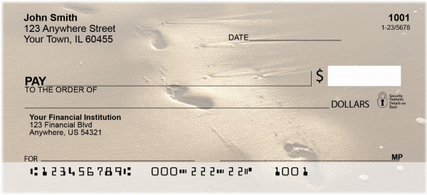 Footprints In The Sand Personal Checks | SCE-55