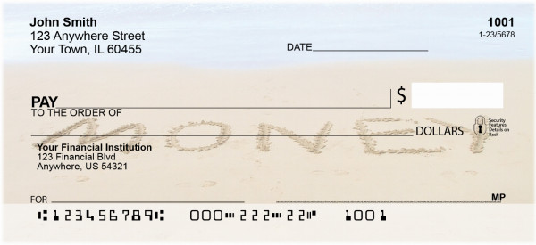 Messages In Sand Personal Checks | SCE-57