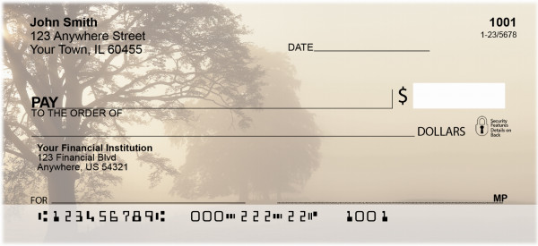 Foggy Riverbank Personal Checks