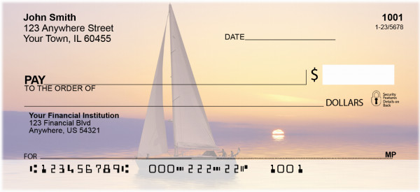 Sailboats At Sunrise Personal Checks | SCE-73