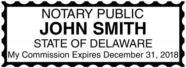 Delaware Public Notary Rectangle Stamp