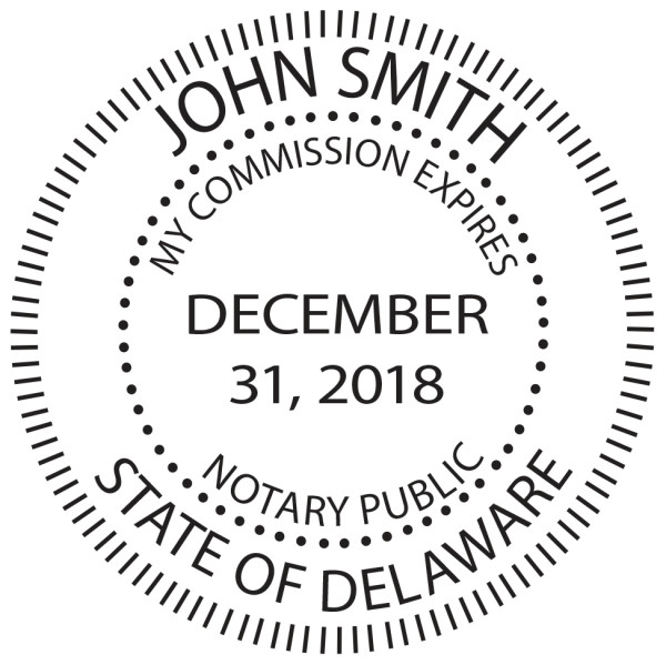 Delaware Notary Public Round Stamp