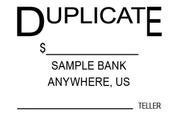 Duplicate Amount Stamp