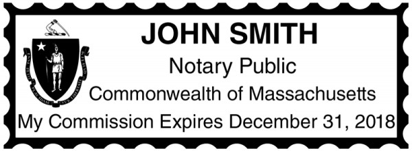 Massachusetts Public Notary Rectangle Stamp