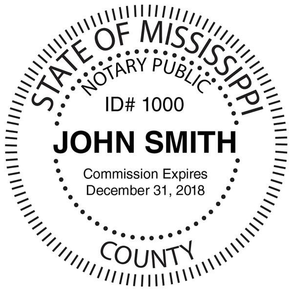 Mississippi Public Notary Round Stamp