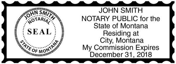 Montana Public Notary Rectangle Stamp