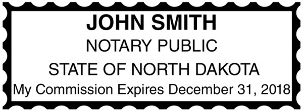 North Dakota Public Notary Rectangle Stamp