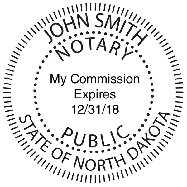 North Dakota Notary Public Round Stamp