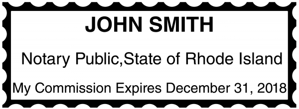 Rhode Island Public Notary Rectangle Stamp