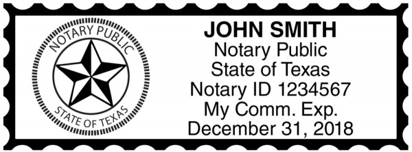 Texas Public Notary Rectangle Stamp