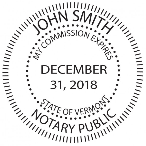 Vermont Notary Public Round Stamp