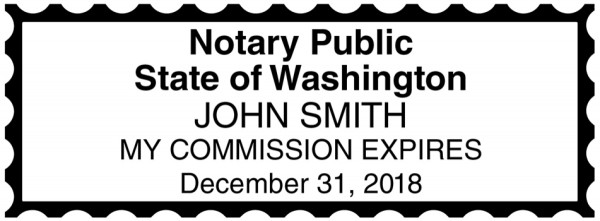Washington Public Notary Rectangle Stamp