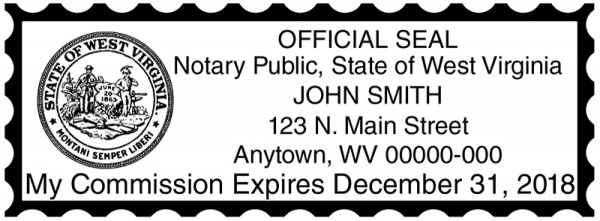 West Virginia Public Notary Rectangle Stamp