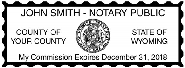Wyoming Public Notary Rectangle Stamp